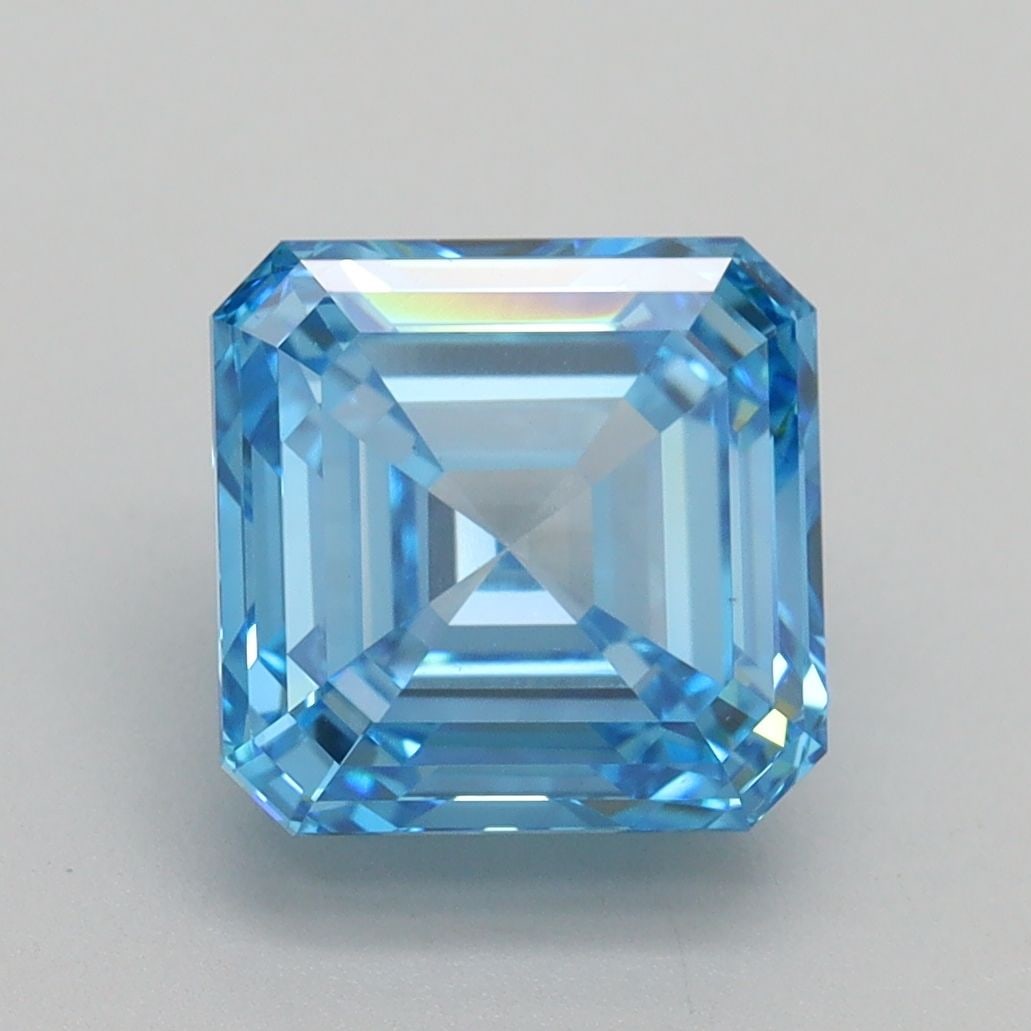Loose Diamond - ASSCHER 3.12ct Fancy Vivid Blue VVS2: Loose Diamond - ASSCHER 3.12ct Fancy Vivid Blue VVS2 Source: This is a real non-mined Diamond that has been grown in a lab Shape: ASSCHER Carats: 3.12 Color: Fancy Vivid Blue Certification: IGI Video: