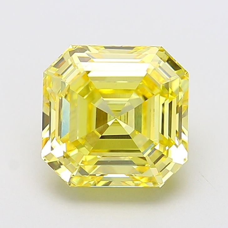 Loose Diamond - ASSCHER 5.1ct Fancy Intense Yellow VVS2: Loose Diamond - ASSCHER 5.1ct Fancy Intense Yellow VVS2 Source: This is a real non-mined Diamond that has been grown in a lab Shape: ASSCHER Carats: 5.1 Color: Fancy Intense Yellow Certification: IGI 