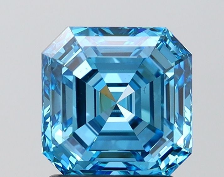 Loose Diamond - SQUARE EMERALD 2.05ct Fancy Vivid Blue VS1: Loose Diamond - SQUARE EMERALD 2.05ct Fancy Vivid Blue VS1 Source: This is a real non-mined Diamond that has been grown in a lab Shape: SQUARE EMERALD Carats: 2.05 Color: Fancy Vivid Blue Certificatio