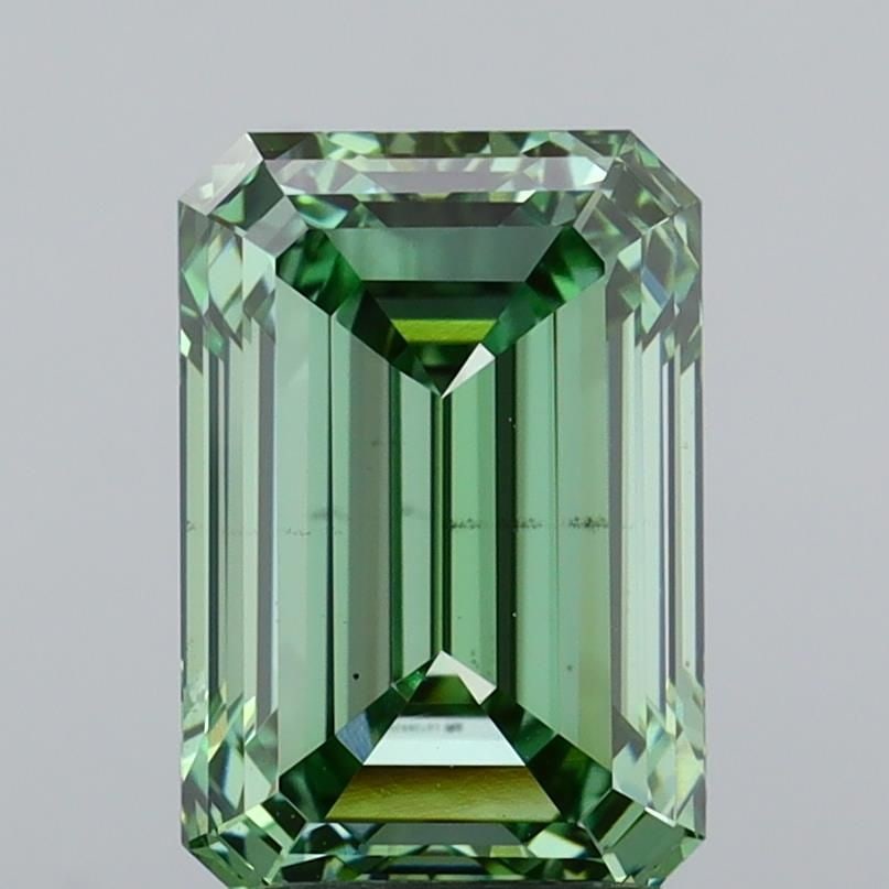 Loose Diamond - EMERALD 2.6ct Fancy Vivid Green VS2: Loose Diamond - EMERALD 2.6ct Fancy Vivid Green VS2 Source: This is a real non-mined Diamond that has been grown in a lab Shape: EMERALD Carats: 2.6 Color: Fancy Vivid Green Certification: IGI Video: