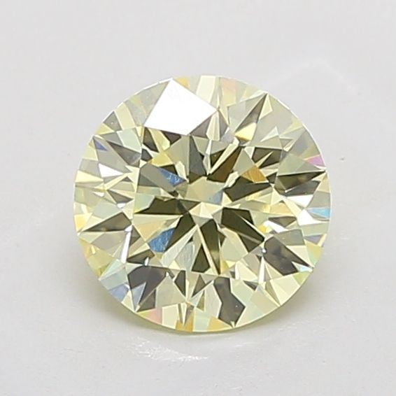 Ideal Loose Diamond - ROUND 2.08ct Fancy Light Yellow VVS2: Ideal Loose Diamond - ROUND 2.08ct Fancy Light Yellow VVS2 Source: This is a real non-mined Diamond that has been grown in a lab Shape: ROUND Carats: 2.08 Color: Fancy Light Yellow Certification: IGI 