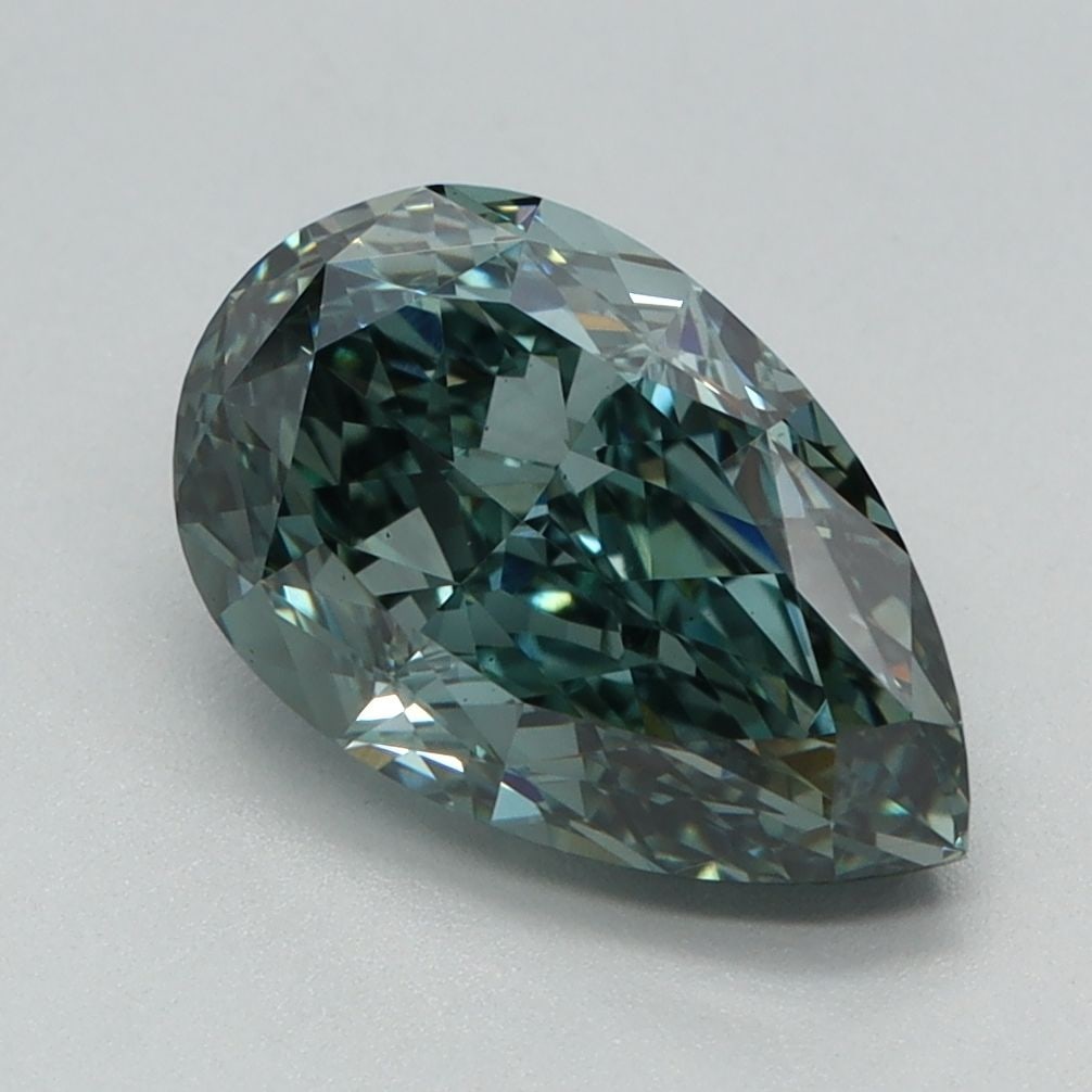 Loose Diamond - PEAR 2.06ct Fancy Vivid Green VS1: Loose Diamond - PEAR 2.06ct Fancy Vivid Green VS1 Source: This is a real non-mined Diamond that has been grown in a lab Shape: PEAR Carats: 2.06 Color: Fancy Vivid Green Certification: IGI Video: