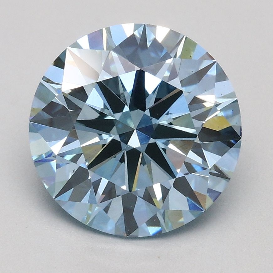 Ideal Loose Diamond - ROUND 2.03ct Fancy Blue VS2: Ideal Loose Diamond - ROUND 2.03ct Fancy Blue VS2 Source: This is a real non-mined Diamond that has been grown in a lab Shape: ROUND Carats: 2.03 Color: Fancy Blue Certification: IGI Video: