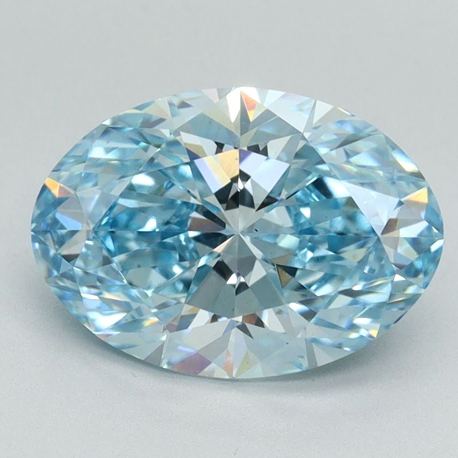 Loose Diamond - OVAL 2.52ct Fancy Vivid Blue VS2: Loose Diamond - OVAL 2.52ct Fancy Vivid Blue VS2 Source: This is a real non-mined Diamond that has been grown in a lab Shape: OVAL Carats: 2.52 Color: Fancy Vivid Blue Certification: IGI Video: