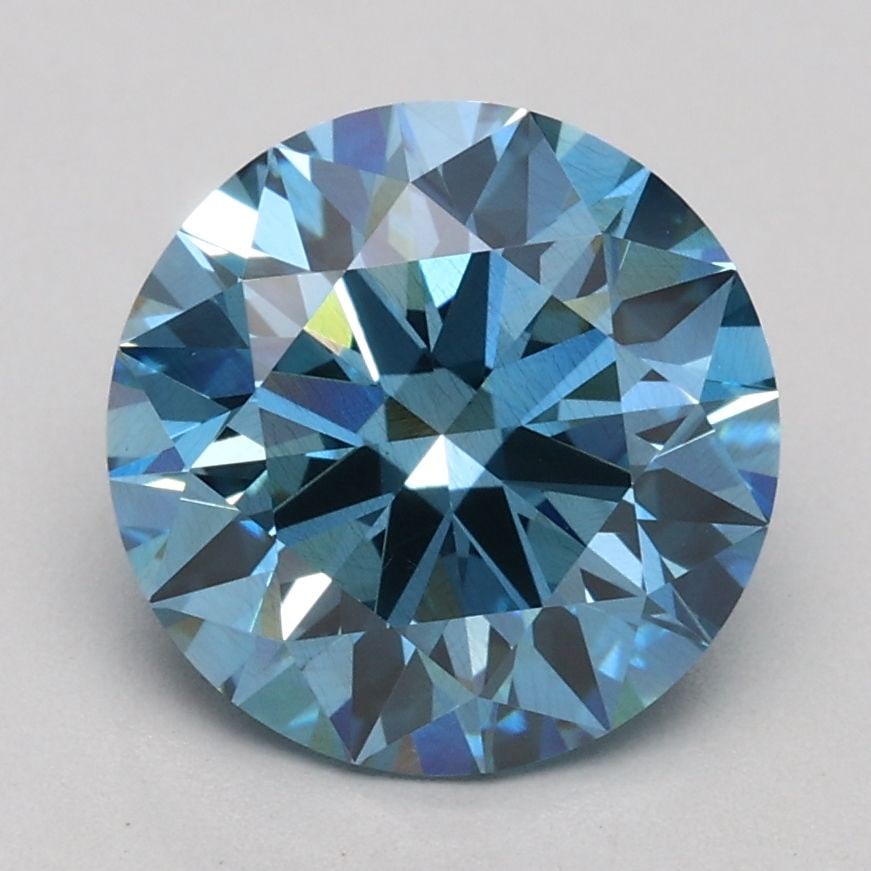 Ideal Loose Diamond - ROUND 2.04ct Fancy Vivid Blue VS1: Ideal Loose Diamond - ROUND 2.04ct Fancy Vivid Blue VS1 Source: This is a real non-mined Diamond that has been grown in a lab Shape: ROUND Carats: 2.04 Color: Fancy Vivid Blue Certification: IGI