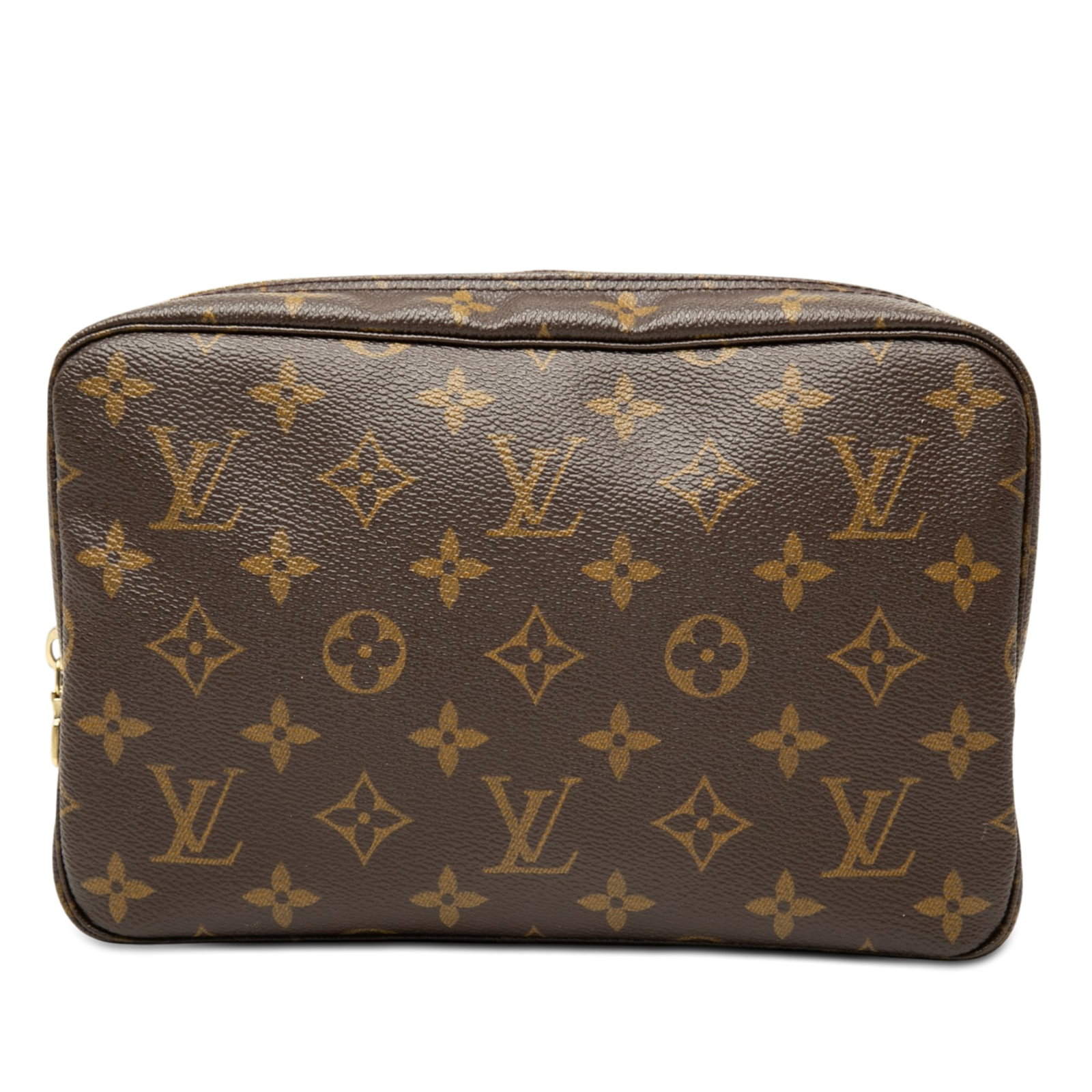 Louis Vuitton Trousse Toilette 23 Monogram Cosmetic Pouch: Louis Vuitton Trousse Toilette 23 Monogram Cosmetic Pouch Louis Vuitton Monogram Trousse Toilette 23 in brown monogram canvas with a top zip closure and an interior pocket. Made in France, this bag is