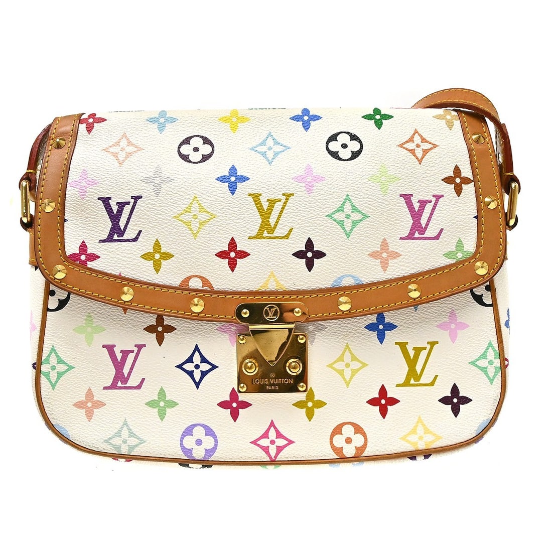 Louis Vuitton Sologne Multicolor Canvas Shoulder Bag: Louis Vuitton Sologne Multicolor Canvas Shoulder Bag Louis Vuitton Sologne Monogram Multicolor shoulder bag in canvas with leather trim. This pre-owned piece is in good condition, showing scuffs, natu