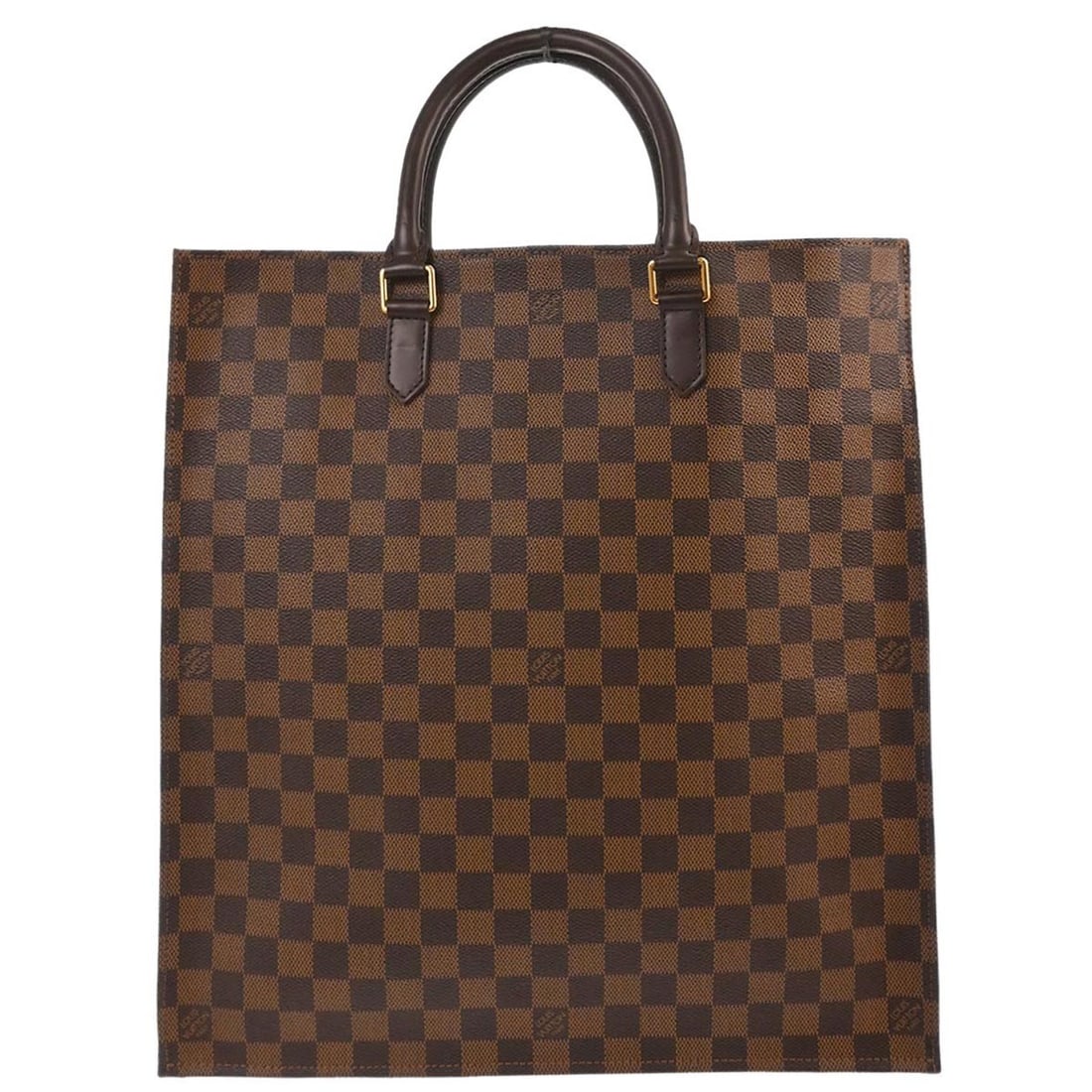 Louis Vuitton Sac Plat Damier Canvas Tote Brown N51140: Louis Vuitton Sac Plat Damier Canvas Tote Brown N51140 Louis Vuitton Sac Plat tote handbag in Damier canvas and leather with an open top, logo accents, and two interior pockets. This medium-size handb