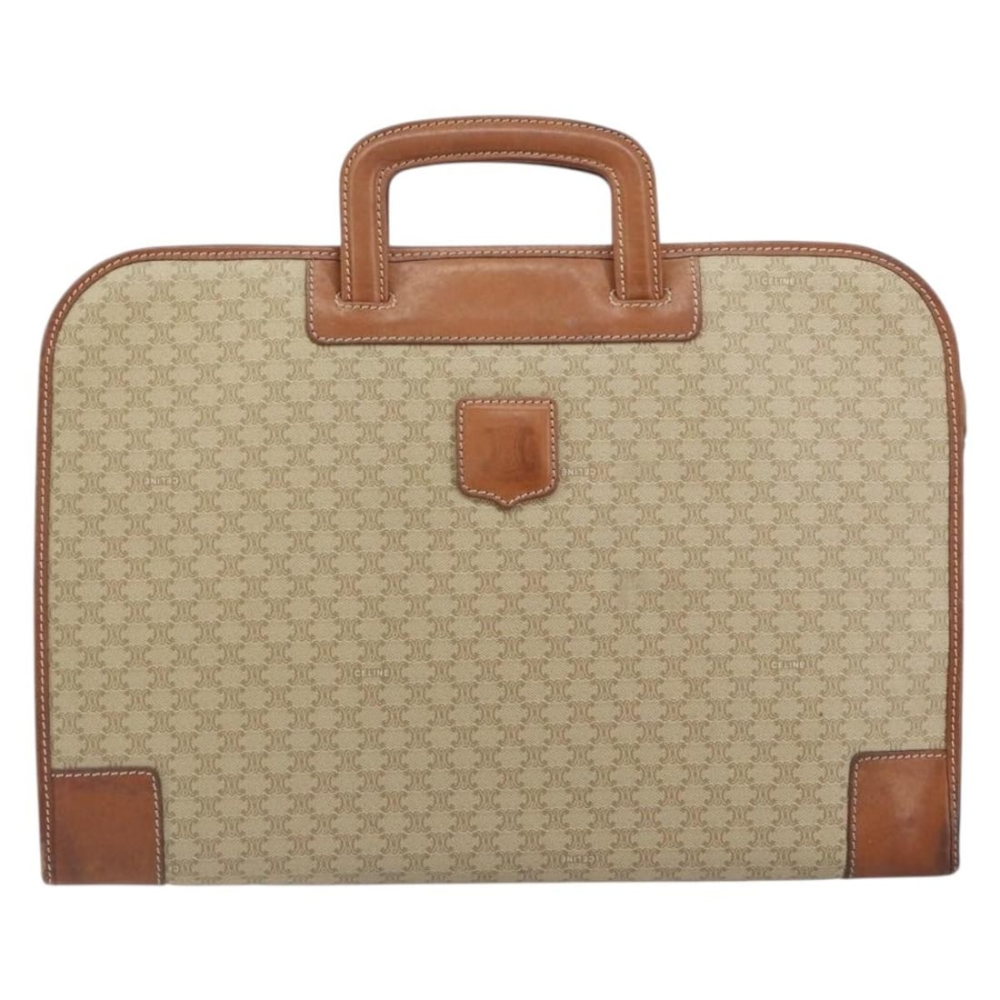Celine Vintage Macadam beige canvas handbag Italy: Celine Vintage Macadam beige canvas handbag Italy Celine Vintage Macadam canvas bag in beige, made in Italy. Designed for women, it measures 39 cm x 27 cm x 6 cm. The item is in fair, worn condition w