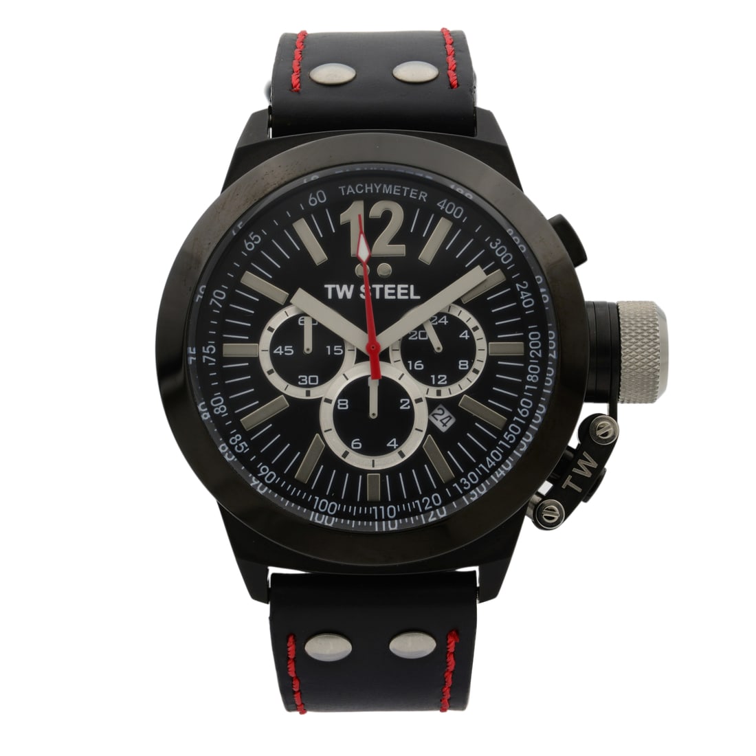 TW Steel CEO Canteen Black Dial Quartz Watch CE1033 with Leather Strap: TW Steel CEO Canteen Black Dial Quartz Watch CE1033 with Leather Strap The TW Steel CEO Canteen is a stylish and robust wristwatch designed for casual wear. This timepiece features a striking black di