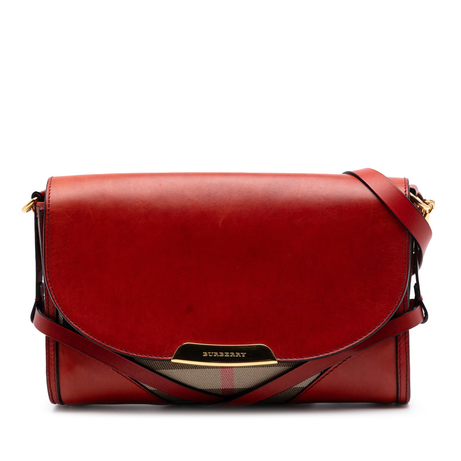 Burberry Abbott Crossbody House Check Canvas Leather Bag (1 of 6)