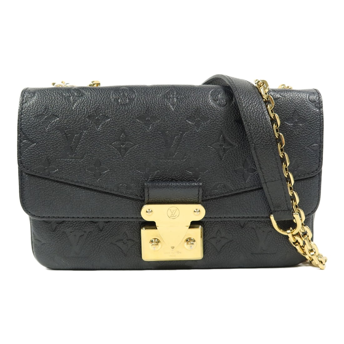 Louis Vuitton Marceau M46200 chain shoulder bag black Monogram Empreinte: Louis Vuitton Marceau M46200 chain shoulder bag black Monogram Empreinte A Louis Vuitton Marceau Chain Shoulder Bag in black Monogram Empreinte and calfskin. This model M46200 features a chain shoulde