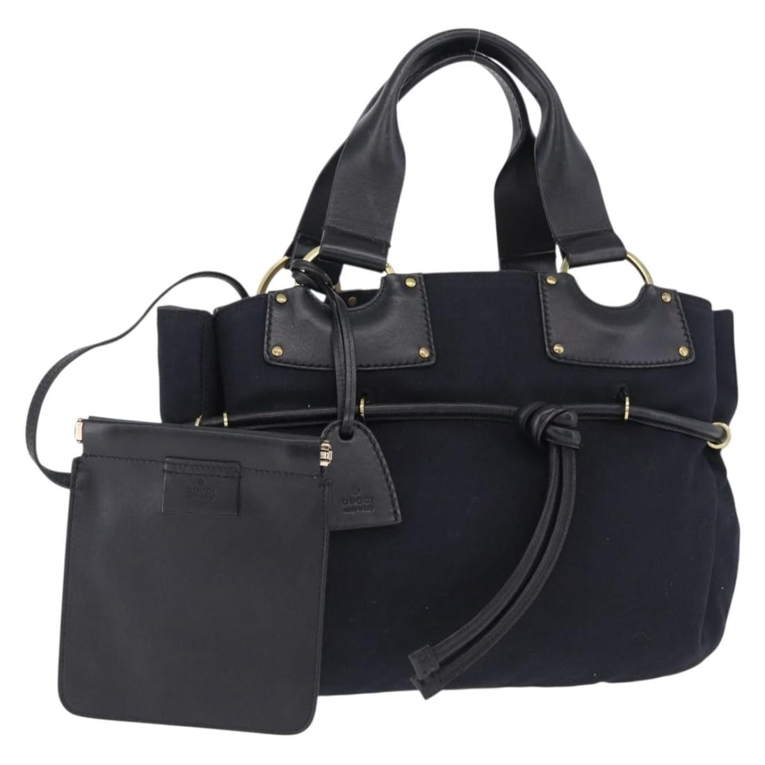 Gucci 95168 Womens Canvas Handbag Black with Gold Tone: Gucci 95168 Womens Canvas Handbag Black with Gold Tone Gucci women's handbag in black canvas with gold-tone accents. Made in Italy, this piece is offered without the original box or dust bag and inclu