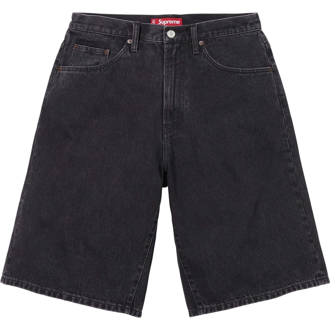 Supreme 32 Black Cotton Denim Baggy Shorts (1 of 3)