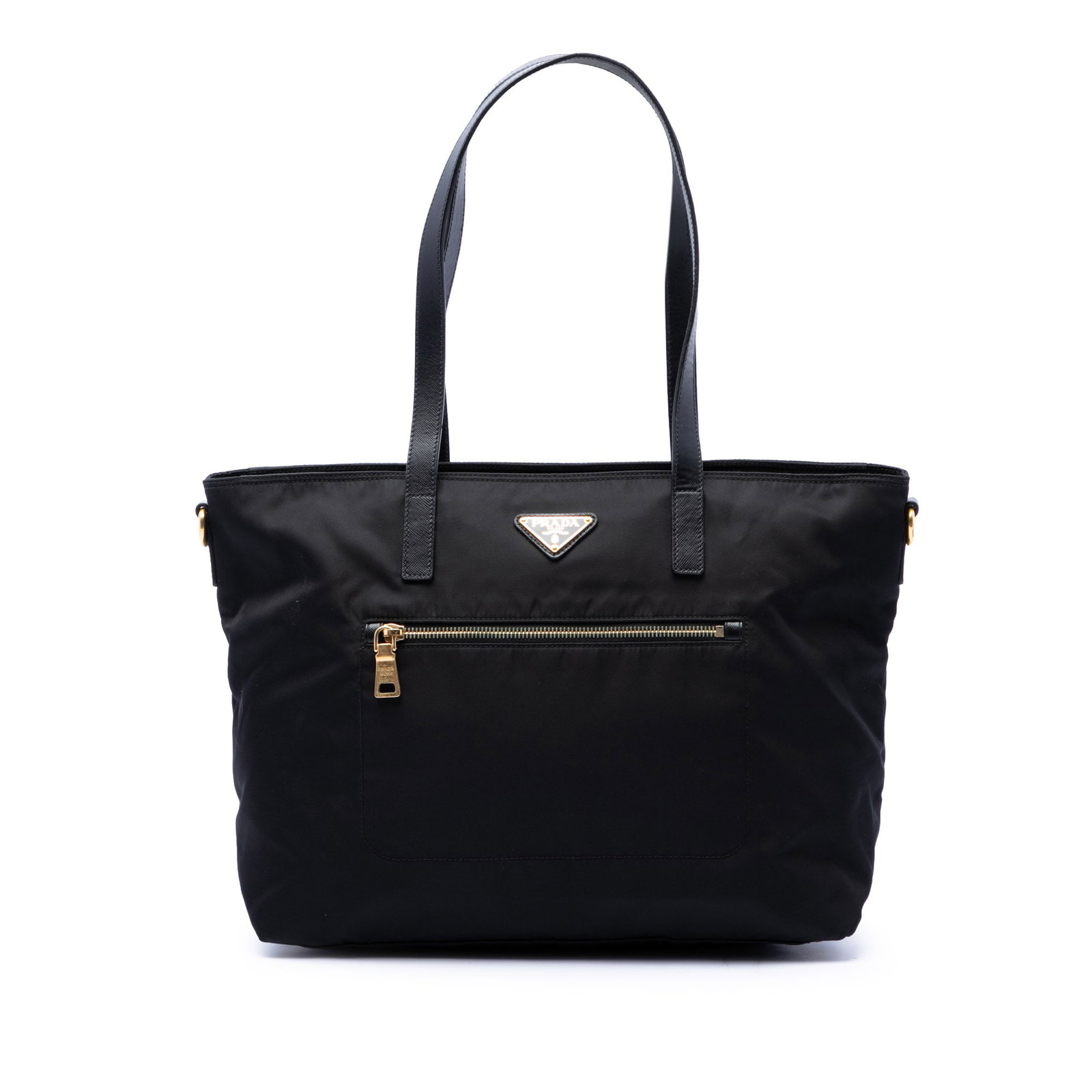 Prada Tessuto Satchel with Saffiano Leather Trim Black (1 of 8)