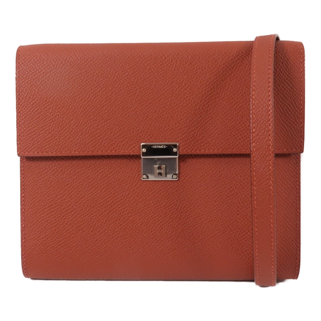 Hermes Clic 16 Shoulder Bag Cuivre Epsom Calfskin PHW: Hermes Clic 16 Shoulder Bag Cuivre Epsom Calfskin PHW Hermes Clic 16 shoulder bag in Cuivre Veau Epsom leather with palladium-tone hardware. This women's bag is made in France and features an interior