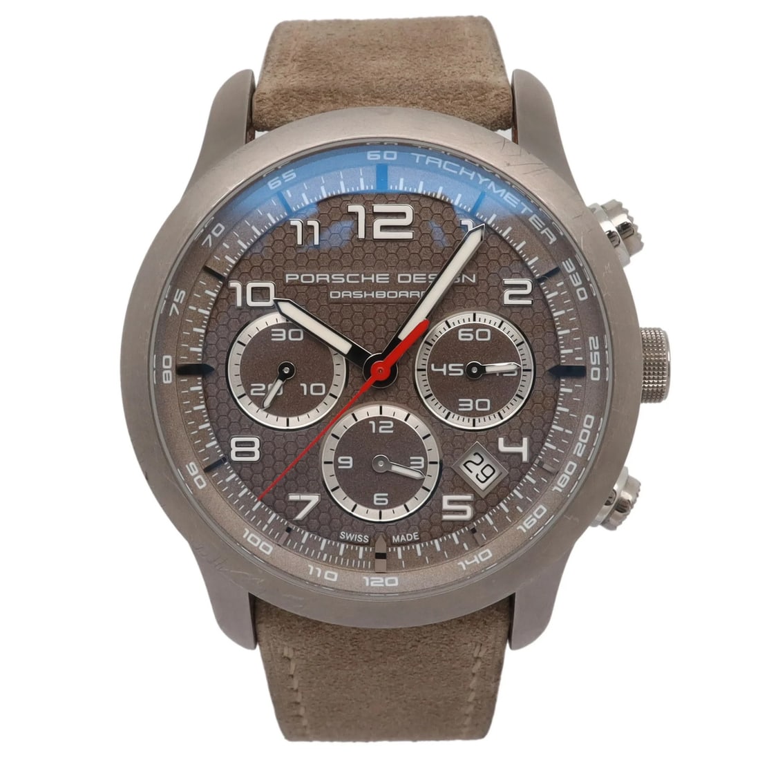 Porsche Design Dashboard automatic mens titanium watch with aftermarket leather strap (1 of 4)