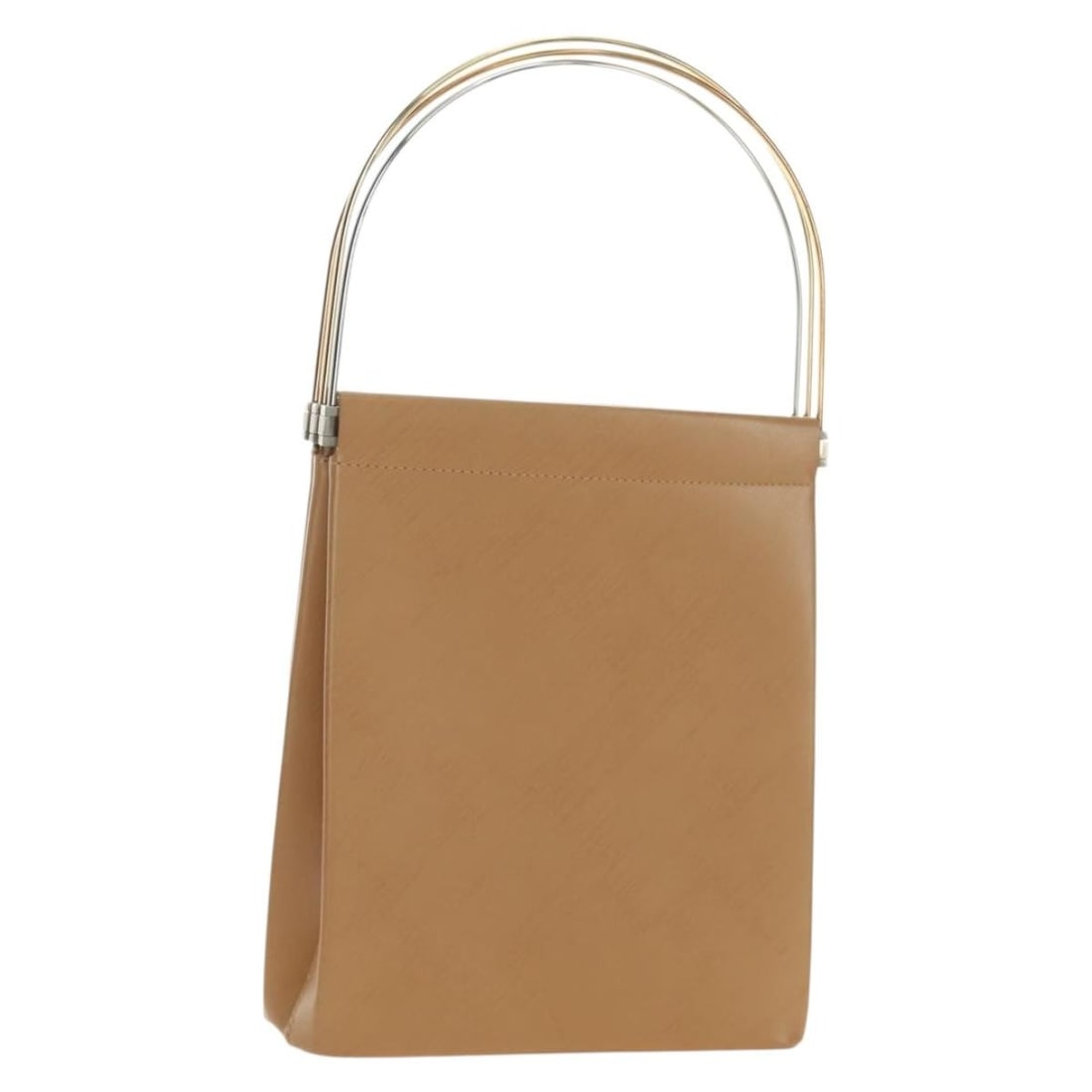 Cartier Beige Gold Leather Handbag with Dust Bag: Cartier Beige Gold Leather Handbag with Dust Bag Cartier women's handbag in beige and gold leather, made in France. Includes a dust bag. Condition is rated A, with the exterior, interior, pocket, and 