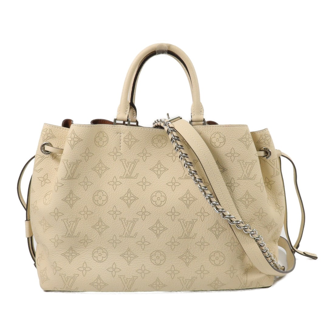 Louis Vuitton Bella Medium Mahina tote bag M59203 beige: Louis Vuitton Bella Medium Mahina tote bag M59203 beige Louis Vuitton Bella Tote Medium 2-way shoulder bag in beige Mahina calfskin. This women's bag features a beige exterior and includes shoulder st