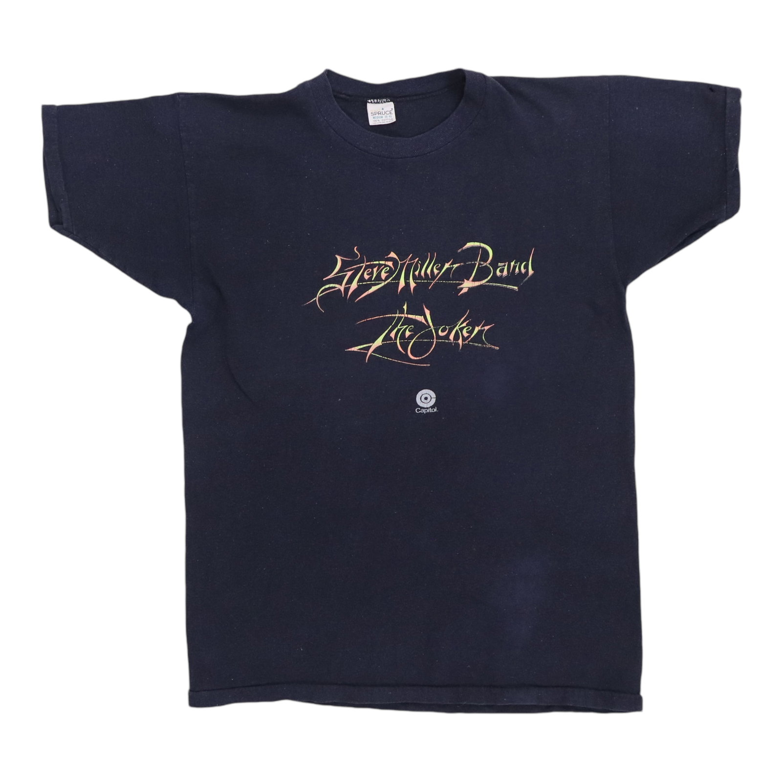 Vintage 1973 Steve Miller Band The Joker black promo shirt medium: Vintage 1973 Steve Miller Band The Joker black promo shirt medium Authentic original vintage 1973 Steve Miller Band Joker promo shirt with front and back graphics. This black cotton shirt is a true vi