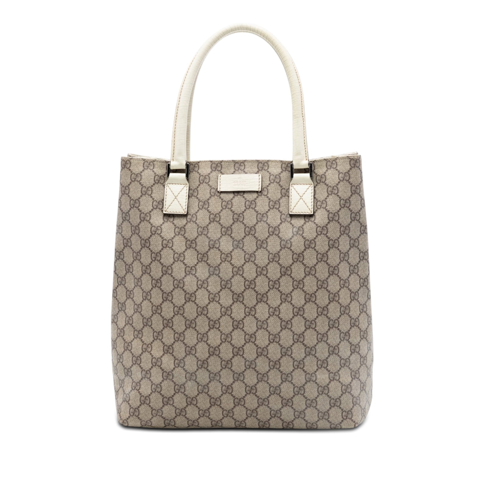 Gucci beige coated canvas tote with leather handles (1 of 7)