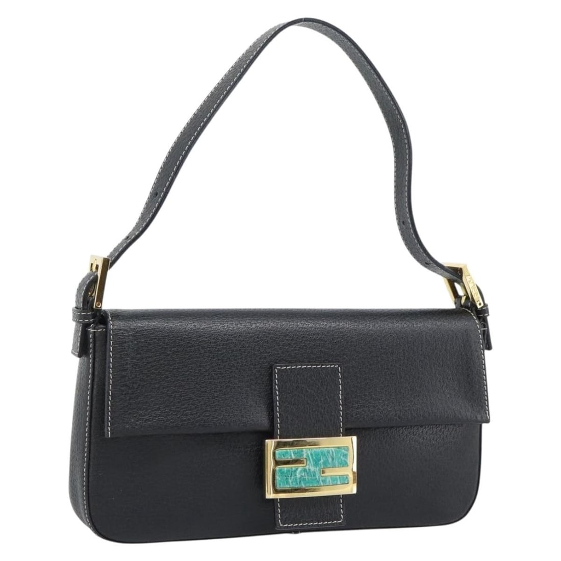 Fendi Mamma Baguette Black Leather Shoulder Bag Gold Tone: Fendi Mamma Baguette Black Leather Shoulder Bag Gold Tone Fendi Mamma Baguette shoulder bag in black leather with gold-tone accents. Made in Italy, this women's shoulder bag includes a dust bag. Condi