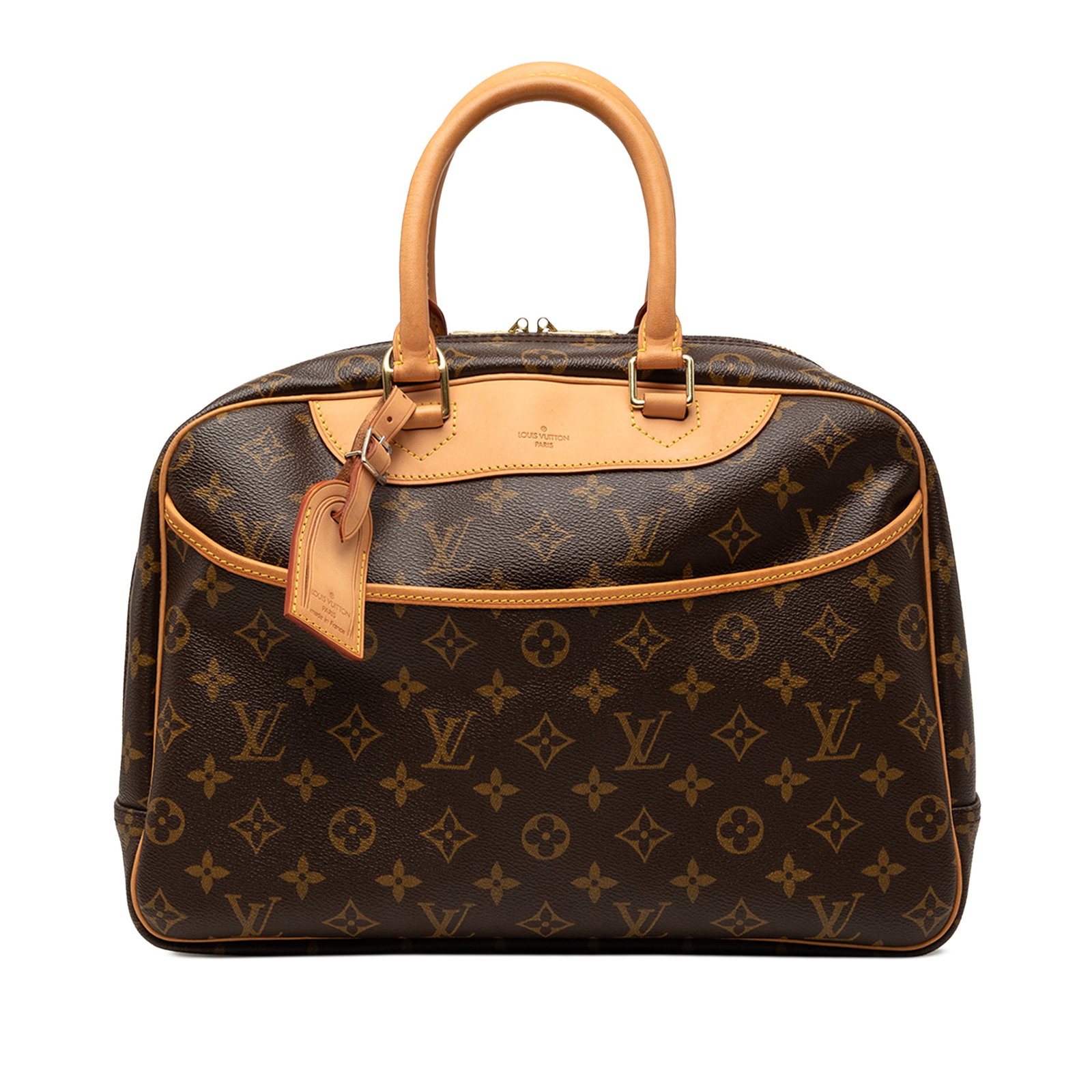 Louis Vuitton Deauville Monogram Canvas Handbag with Vachetta Trim (1 of 7)