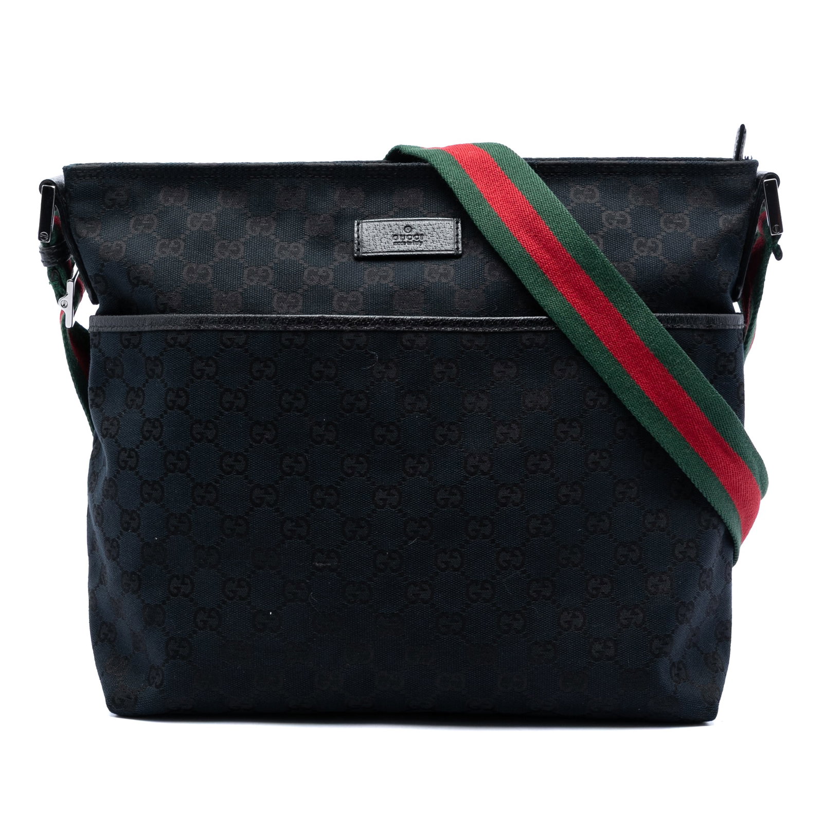 Gucci GG Canvas Web Blue Crossbody Bag: Gucci GG Canvas Web Blue Crossbody Bag Gucci GG Canvas Web Crossbody bag in blue, made in Italy. It features a canvas body with leather trim, an adjustable flat web canvas shoulder strap, a top zip cl