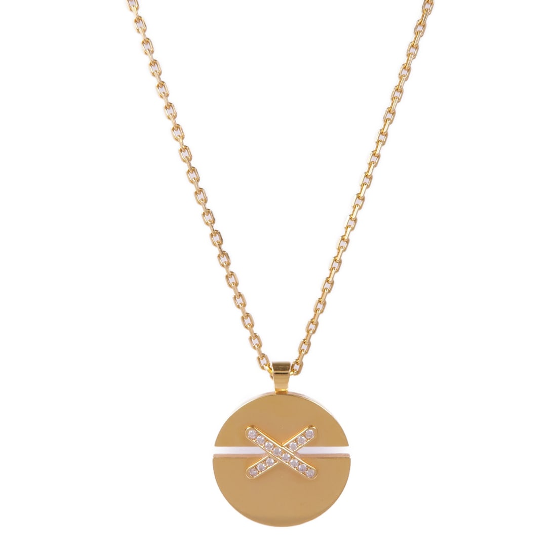 Chaumet Jeux De Liens Harmony Diamond Necklace 18K Rose Gold: Chaumet Jeux De Liens Harmony Diamond Necklace 18K Rose Gold Chaumet Jeux De Liens Harmony necklace in diamond and 18K pink gold, presented in clear and gold tones. It is a women's regular-size neckla
