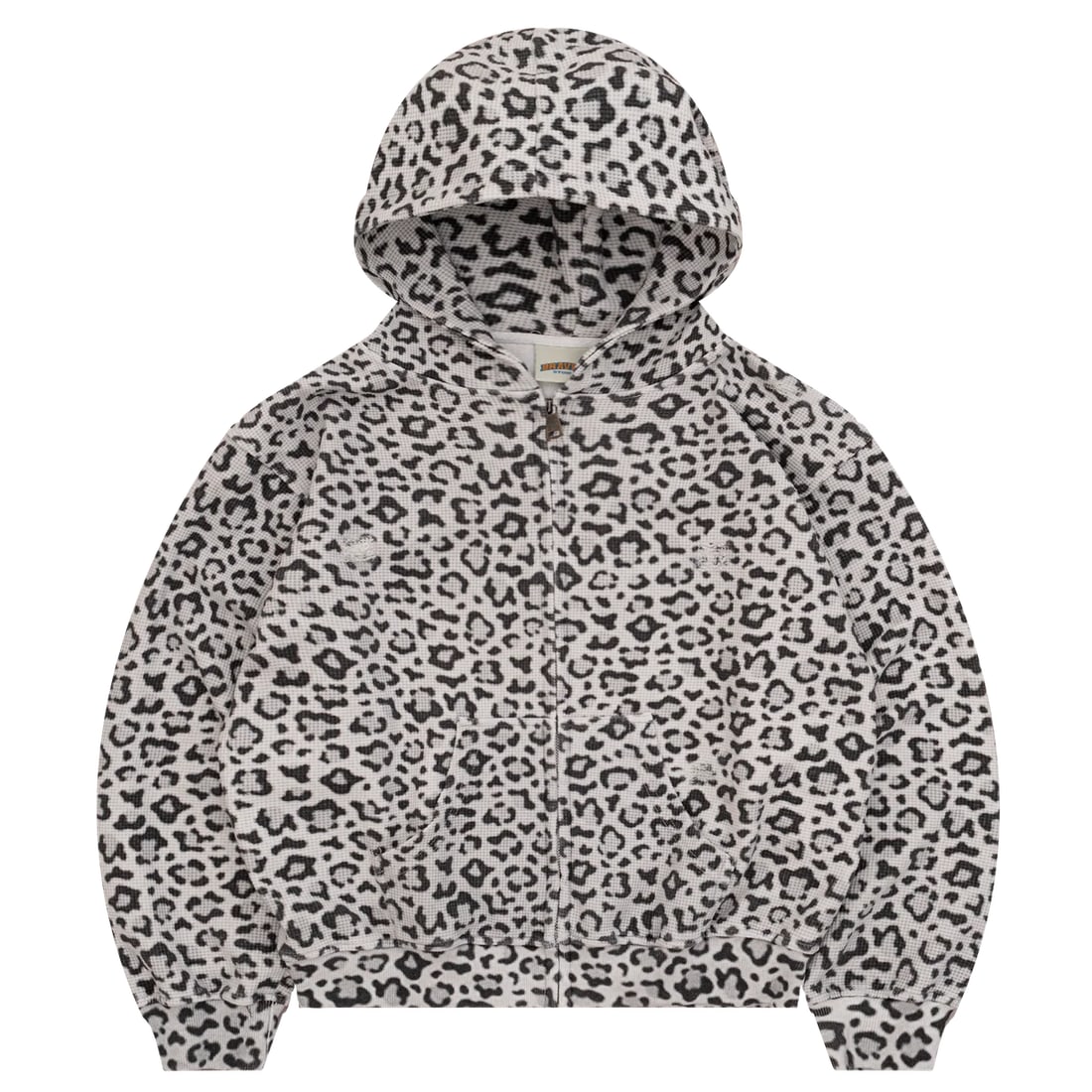 Bravest Studios Leopard Print Thermal Full Zip Hoodie Small (1 of 2)