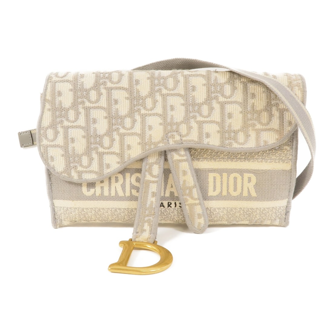 Dior Saddle Slim Pouch Shoulder Bag Gray Canvas CD GHW: Dior Saddle Slim Pouch Shoulder Bag Gray Canvas CD GHW Christian Dior Saddle Slim Pouch shoulder bag in gray canvas with CD GHW detailing. Designed for women, this shoulder bag includes a magnetic poc