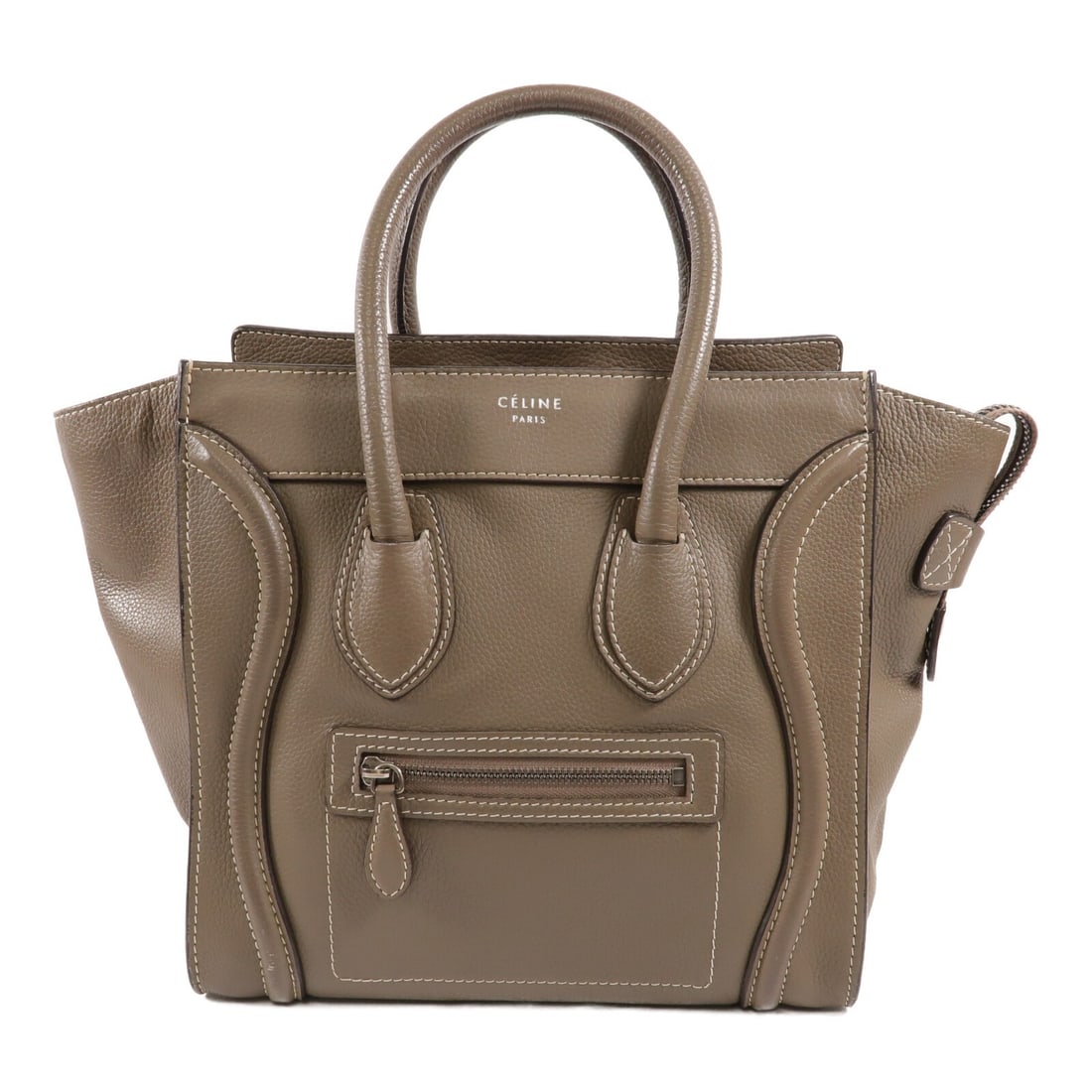CELINE Micro Luggage Gray Calfskin Leather Handbag (1 of 15)