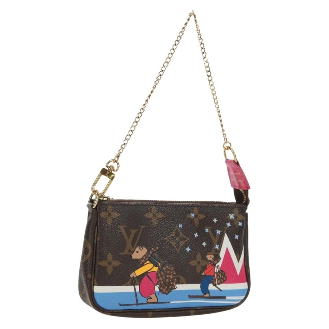 Louis Vuitton M67769 Mini Pochette Accessoires Monogram Canvas Ski Bear Pouch: Louis Vuitton M67769 Mini Pochette Accessoires Monogram Canvas Ski Bear Pouch Louis Vuitton Mini Pochette Accessoires pouch in Monogram Canvas with the Monogram colorway. Made in France, this women's 