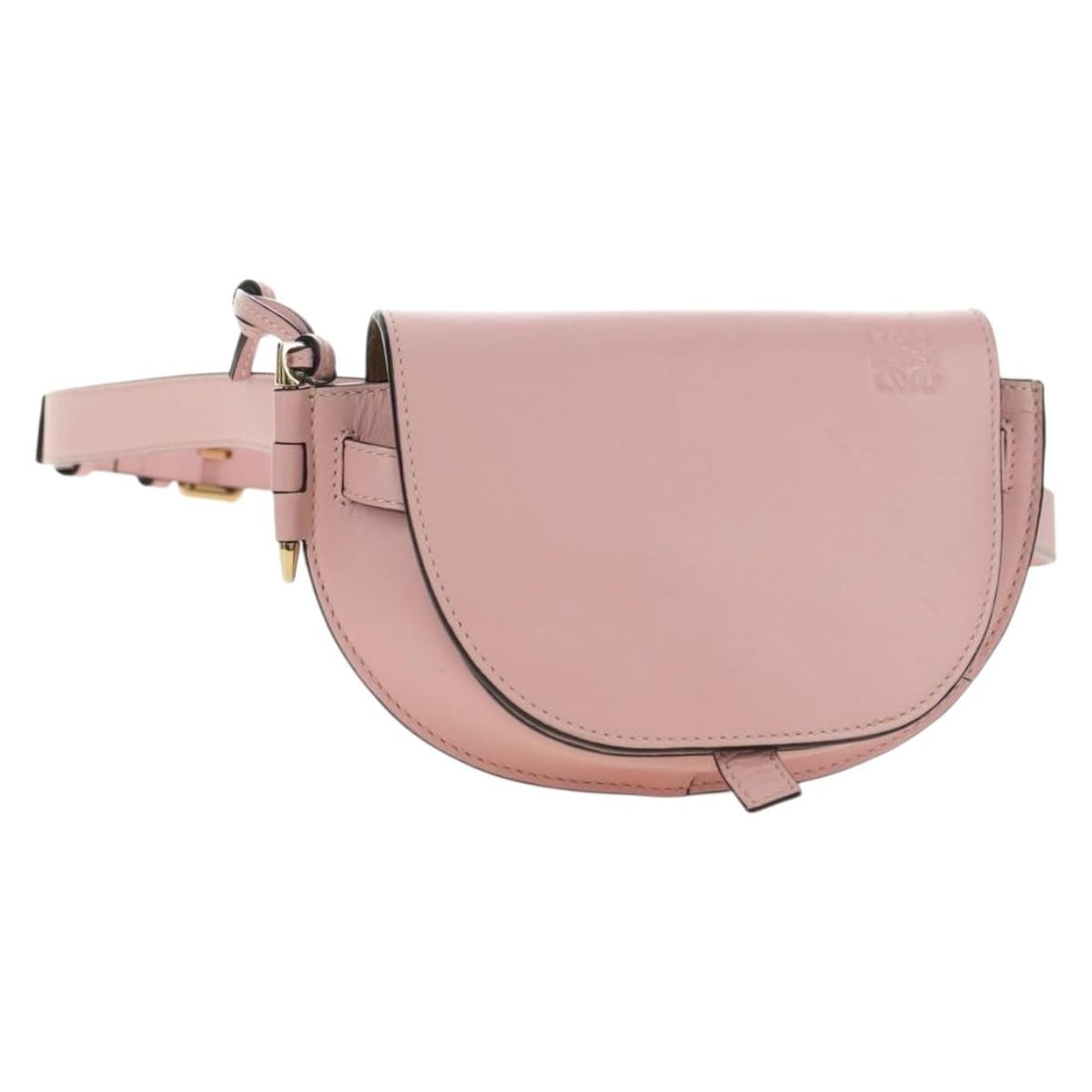 LOEWE Gate Dual Leather Waist Bag Pink Gold Women: LOEWE Gate Dual Leather Waist Bag Pink Gold Women LOEWE Gate Dual waist bag in leather with a pink and gold colorway. Designed for women, this waist bag is made in Spain and comes with a dust bag and 