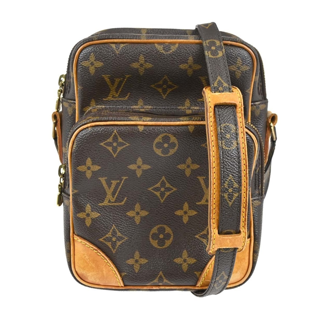 Louis Vuitton Amazone Monogram Crossbody Bag M45236 Brown: Louis Vuitton Amazone Monogram Crossbody Bag M45236 Brown Louis Vuitton Amazon crossbody shoulder bag in brown Monogram canvas and leather, made in France. It features a zip closure, one exterior zipp