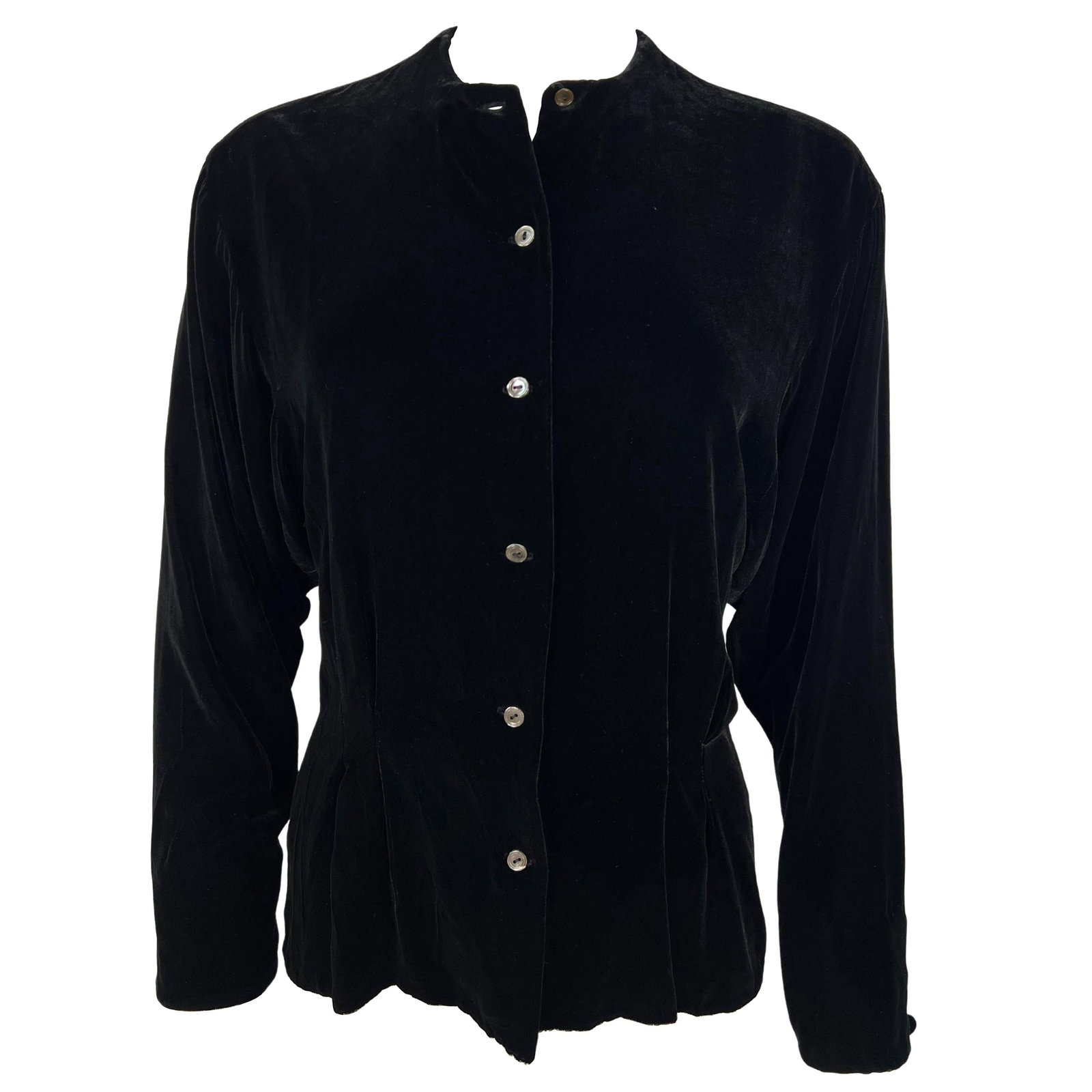 Ralph Lauren velour blouse in black size 10 (1 of 7)