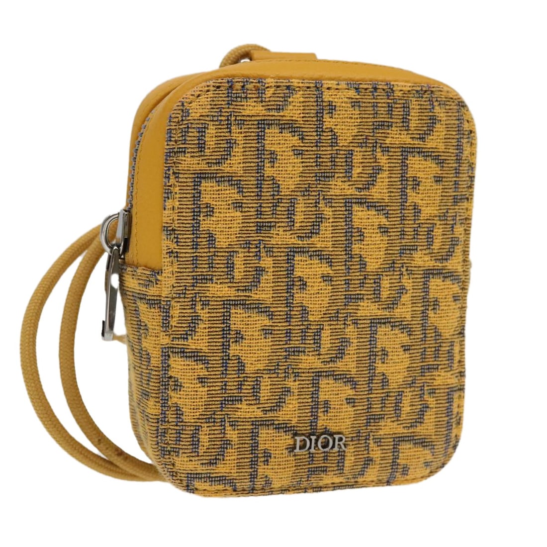 Christian Dior Trotter Canvas Mini Shoulder Bag Yellow Silver: Christian Dior Trotter Canvas Mini Shoulder Bag Yellow Silver Christian Dior shoulder bag crafted in Trotter Canvas with a yellow and silver exterior. Made in Italy, this women's bag measures approxim