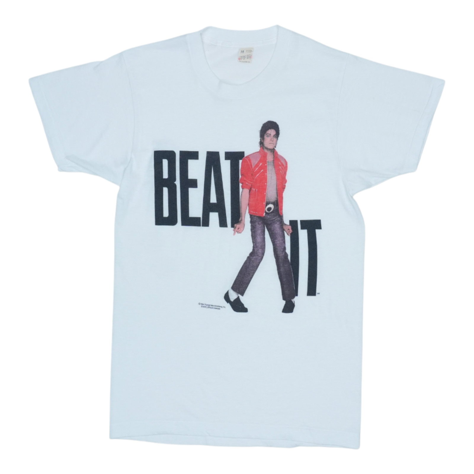 Vintage 1984 Michael Jackson Beat It White Medium Shirt (1 of 6)