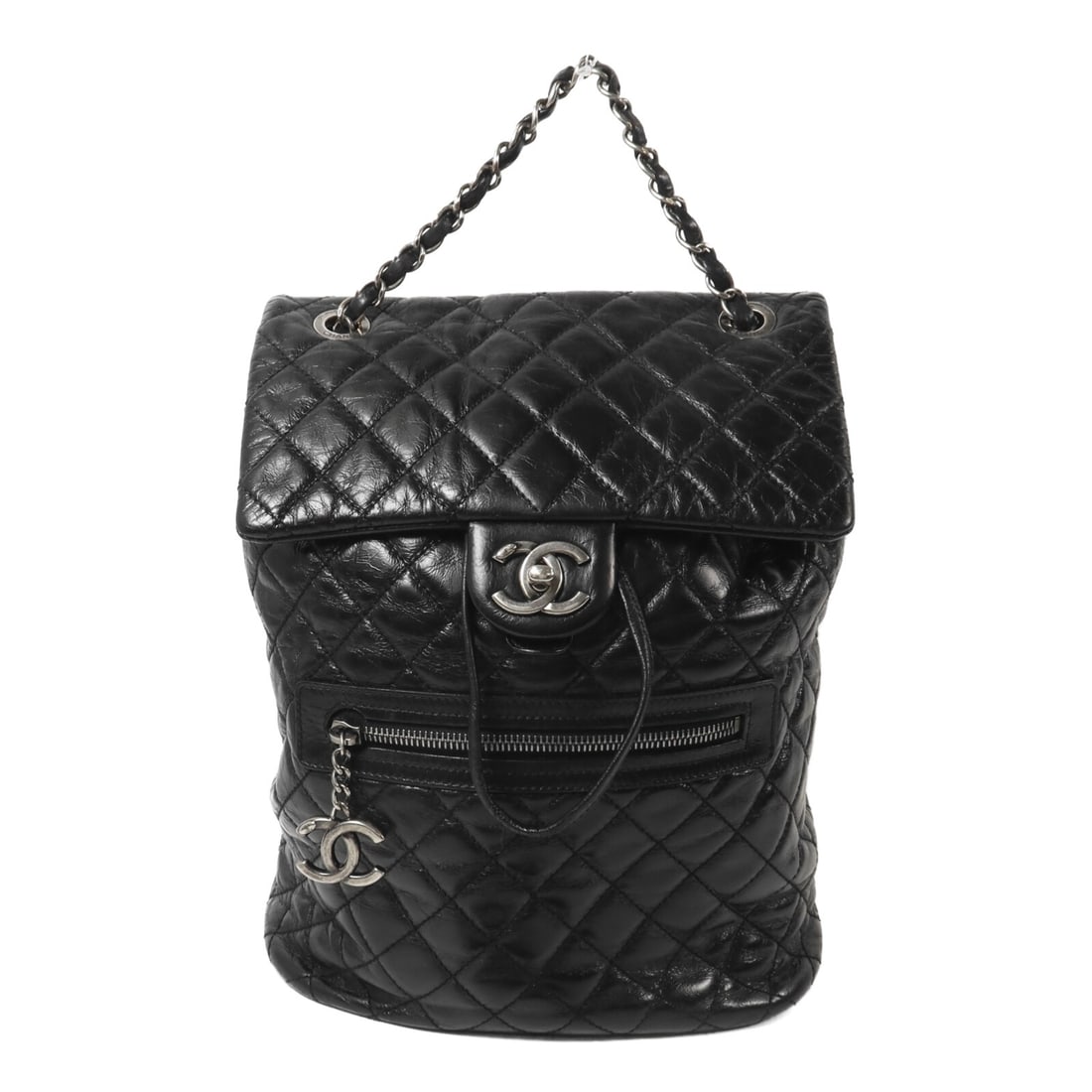 CHANEL A92941 CC Mountain Small Backpack Black Calfskin Leather (1 of 18)