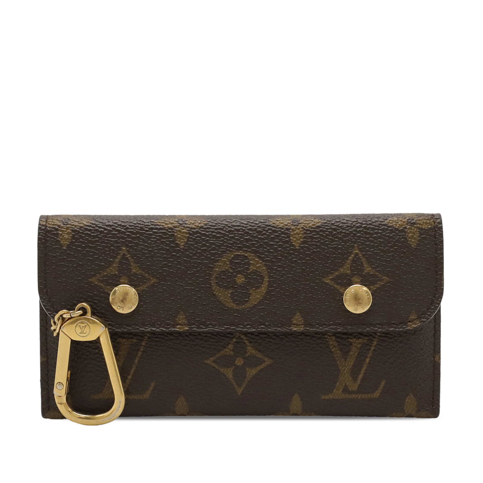 Louis Vuitton Multicles Rabat Monogram Canvas Key Holder: Louis Vuitton Multicles Rabat Monogram Canvas Key Holder Louis Vuitton Monogram Multicles Rabat key holder in brown monogram canvas with a flap snap closure, interior slip pocket, and chain strap with