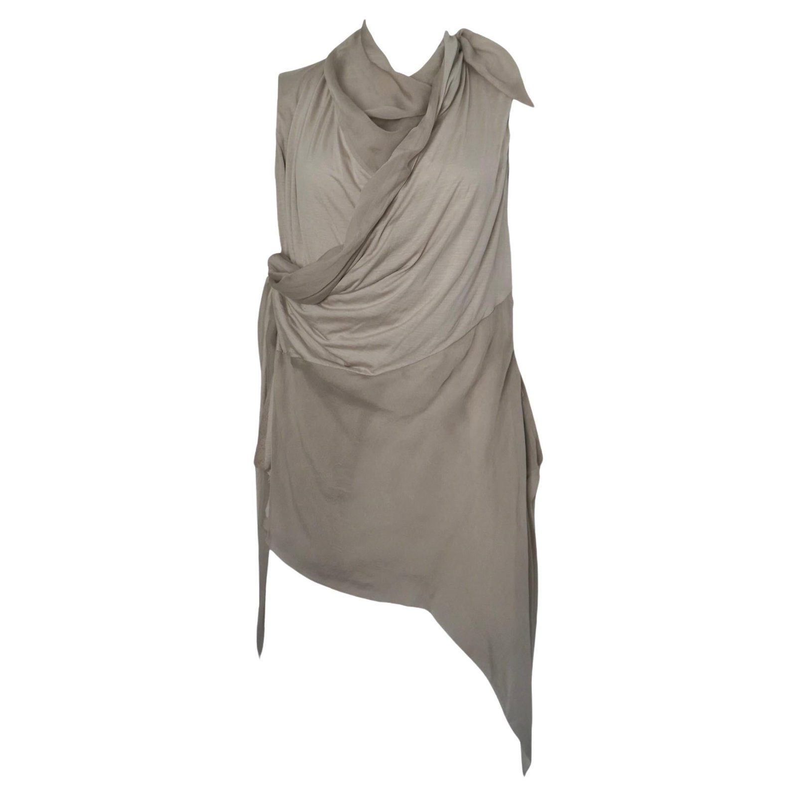 Rick Owens asymmetrical silk tunic with draped styling IT42 US8 (1 of 11)