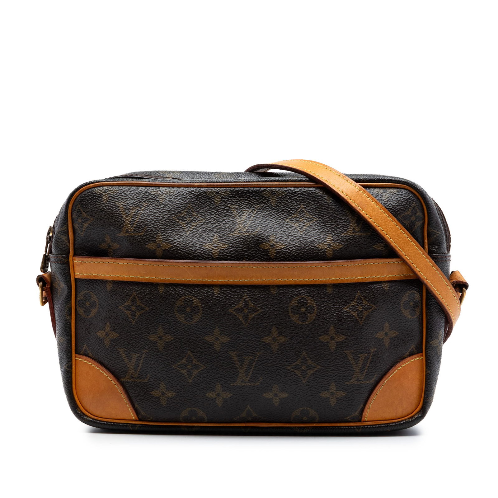 Louis Vuitton Trocadero 27 Monogram Shoulder Bag Brown: Louis Vuitton Trocadero 27 Monogram Shoulder Bag Brown Louis Vuitton Monogram Trocadero 27 bag in brown monogram canvas with vachetta leather trim. It features a flat shoulder strap, top zip closure, 