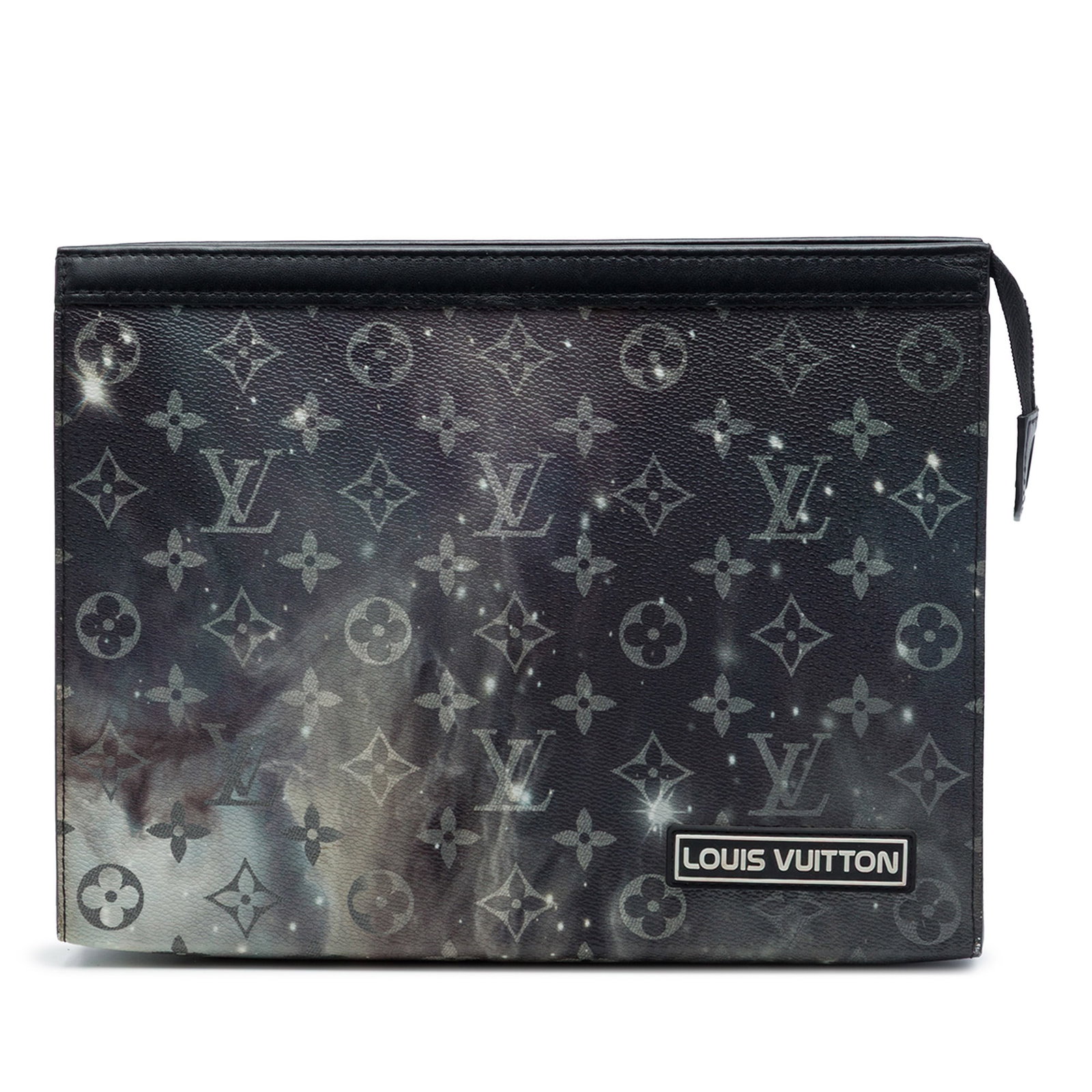 Louis Vuitton Pochette Voyage MM Monogram Galaxy clutch bag: Louis Vuitton Pochette Voyage MM Monogram Galaxy clutch bag Louis Vuitton Monogram Galaxy Pochette Voyage MM clutch bag with a monogram canvas body, leather trim, and top zip closure. Made in France. 