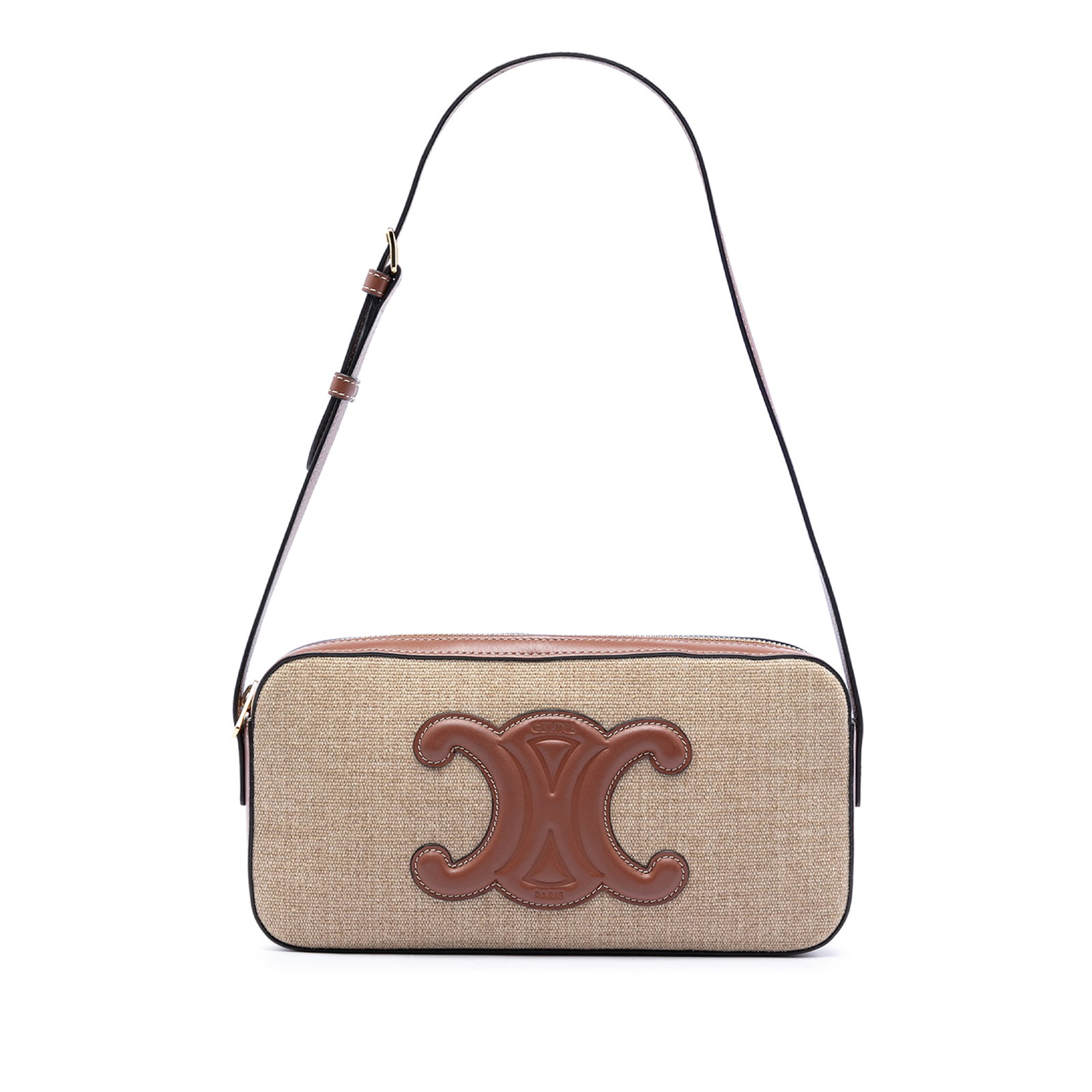 Celine Triomphe Camera Shoulder Bag in Canvas and Calfskin (1 of 7)