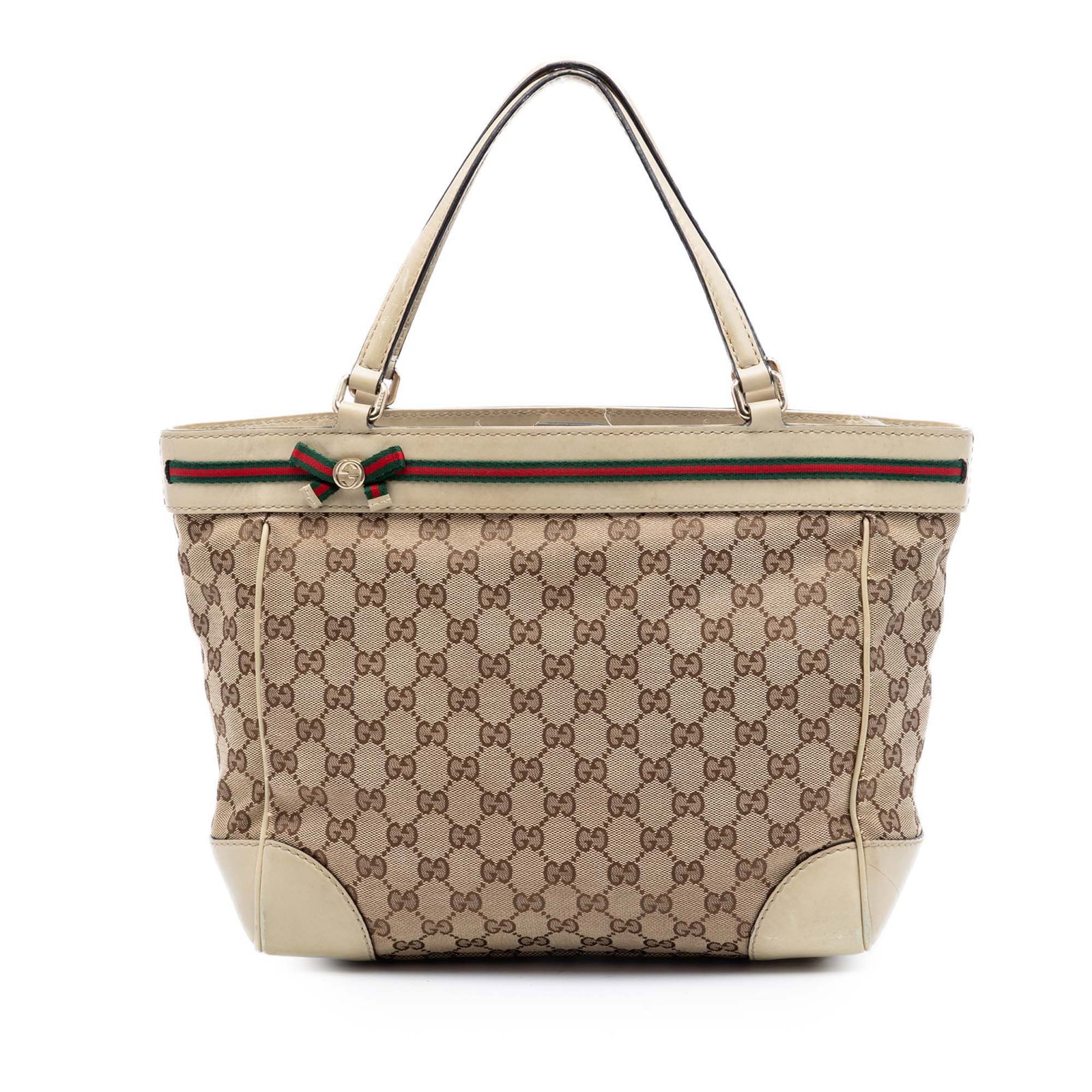 Gucci Mayfair GG Canvas Tote Bag Leather Trim (1 of 7)