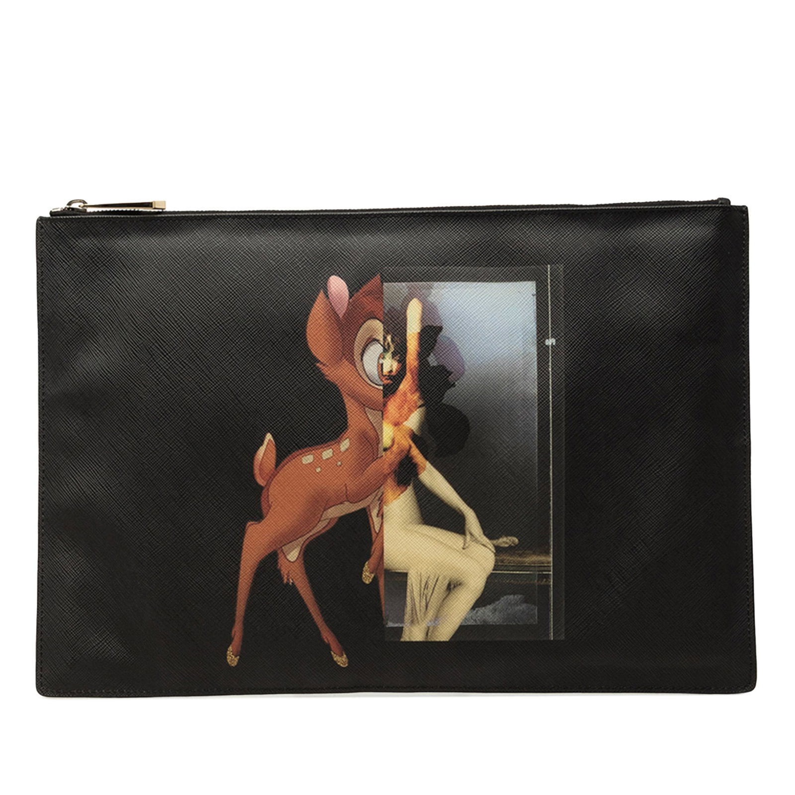 Givenchy Bambi leather zip clutch bag in black (1 of 7)