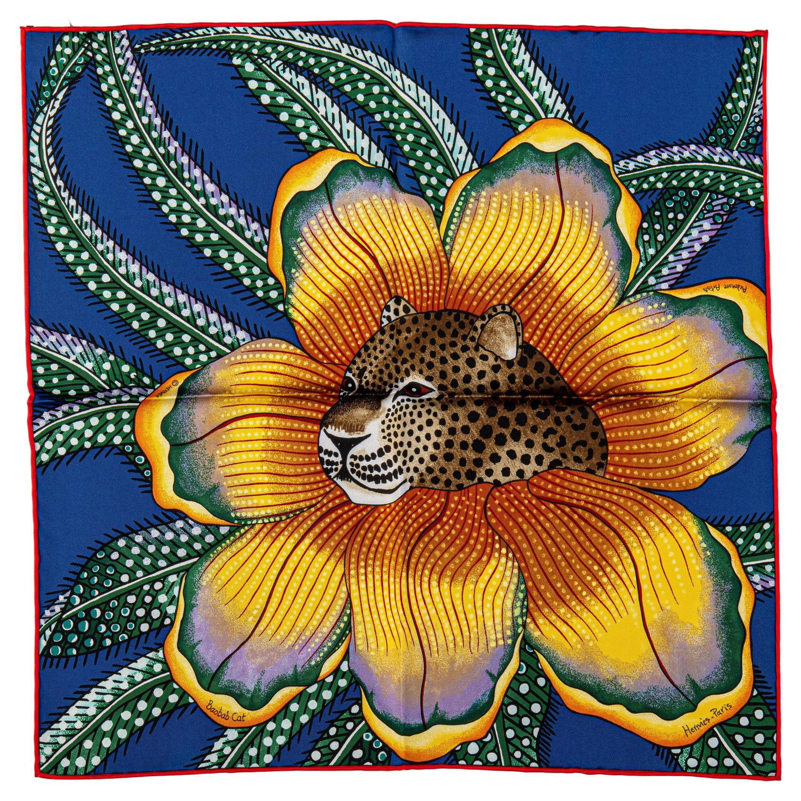 Hermes Baobab Blue Silk Gavroche Scarf with Box 17 Inch: Hermes Baobab Blue Silk Gavroche Scarf with Box 17 Inch This un-used Hermes "Baobab" silk gavroche features a vibrant blue design. Crafted in France, this 21st-century accessory comes complete with it