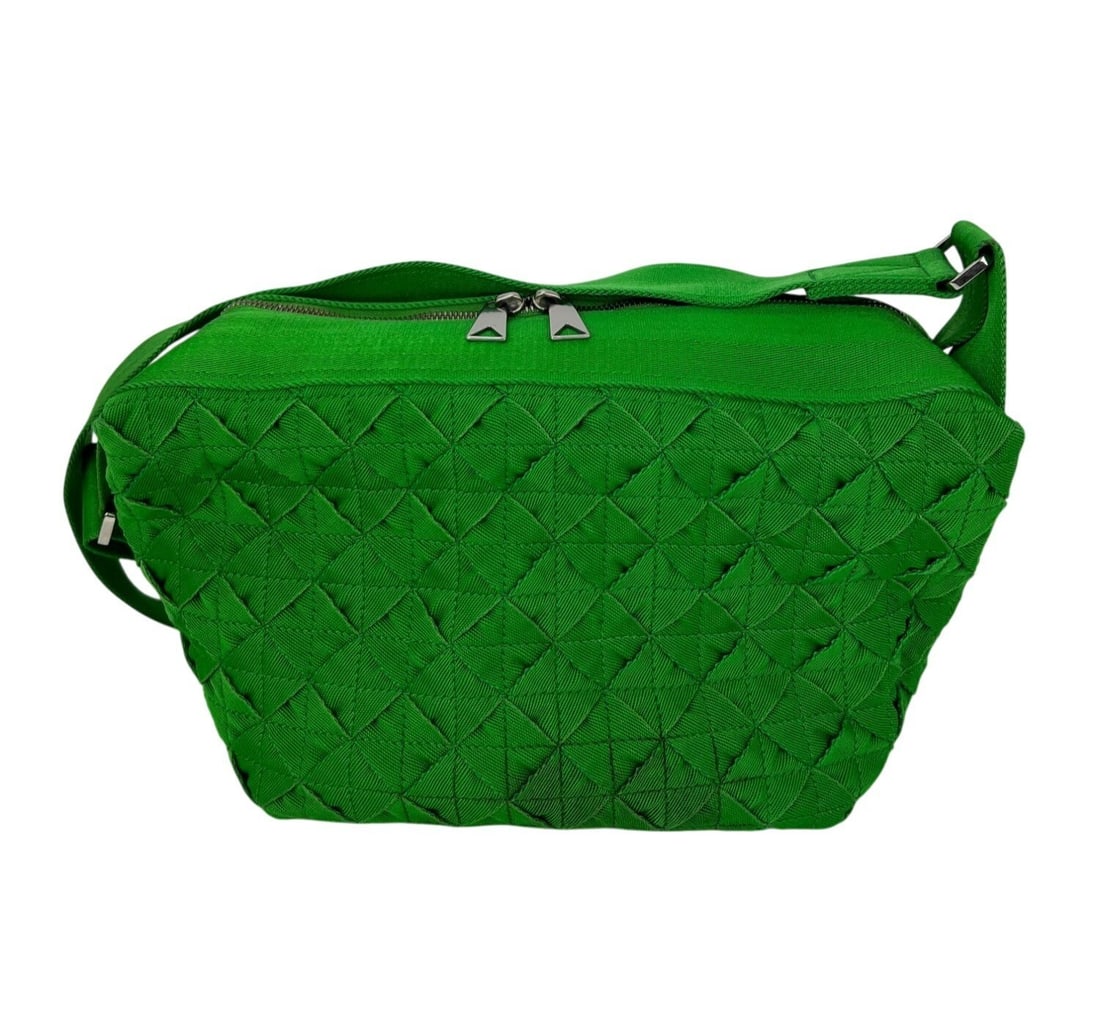 Bottega Veneta Intrecciato Canvas Crescent Crossbody Bag Green (1 of 14)