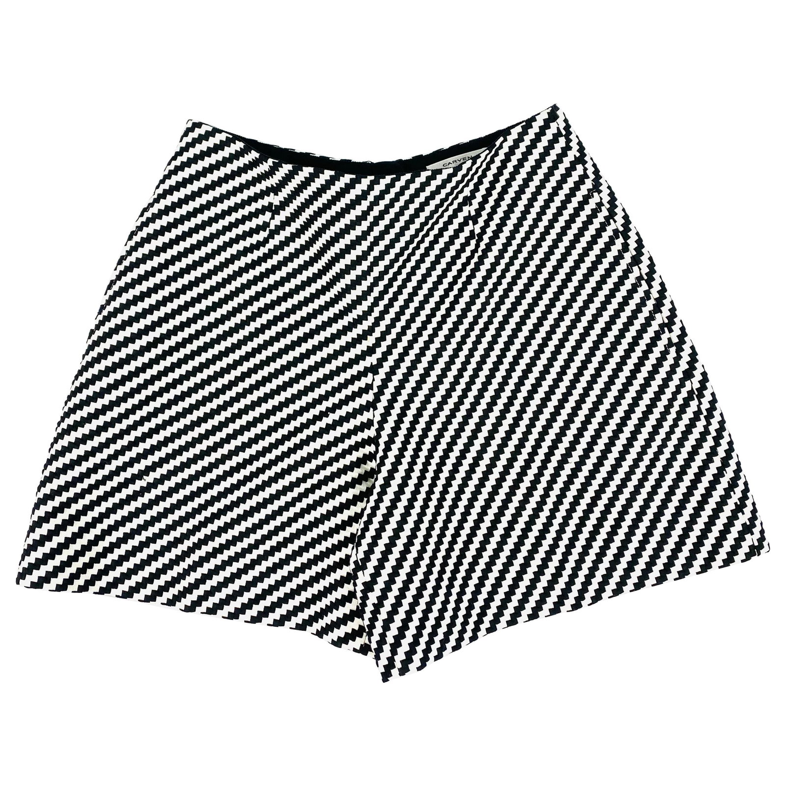 Carven geometric mini shorts black white EU 38 (1 of 7)