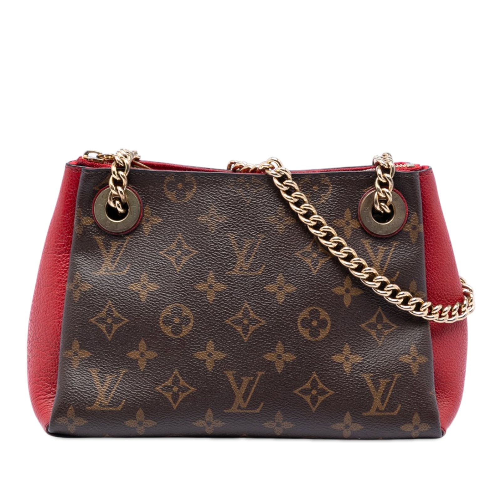 Louis Vuitton Surene BB Monogram Canvas Bag: Louis Vuitton Surene BB Monogram Canvas Bag The Louis Vuitton Monogram Surene BB is a compact handbag crafted from signature monogram canvas with leather trim. It features curb chain straps, a top zip